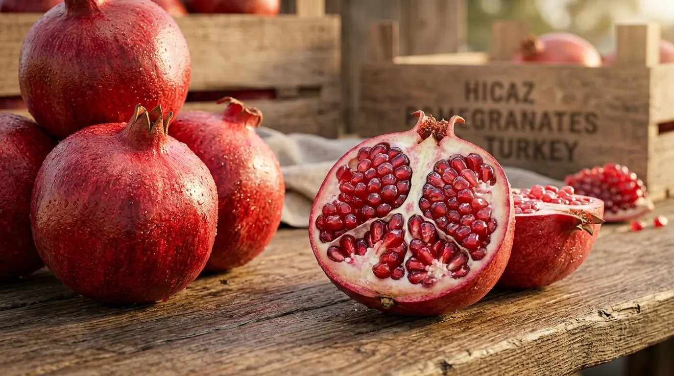 Premium 8K Turkish Hicaz Pomegranates export - Nilasya Global