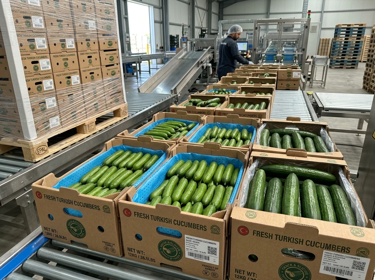 Turkish Fresh Cucumbers (Silor Mini, Prickly, Long Greenhouse) Turkish export packaging - Nilasya Global