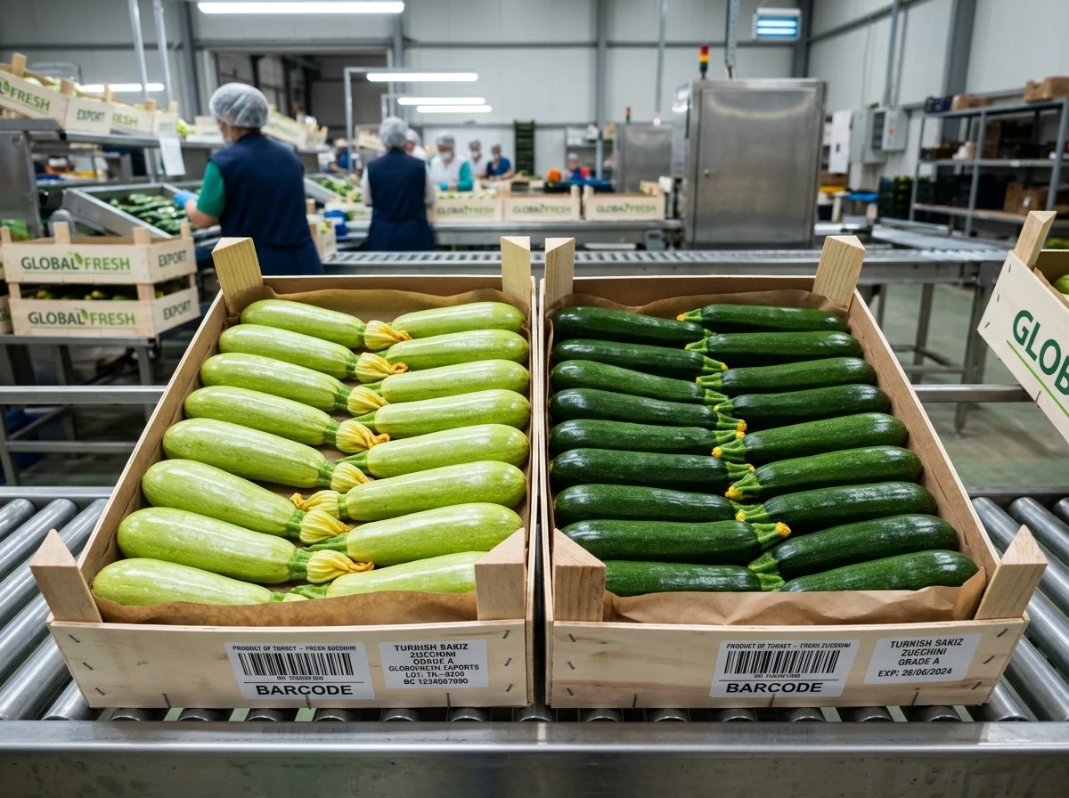 Turkish Zucchini & Squash (Sakız Light Green, Dark Courgette, Pumpkin) Turkish export packaging - Nilasya Global